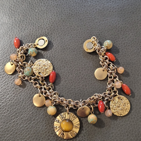 Chico's Double Strand Gold-tone Multicolor Charm Bracelet - Picture 4 of 8